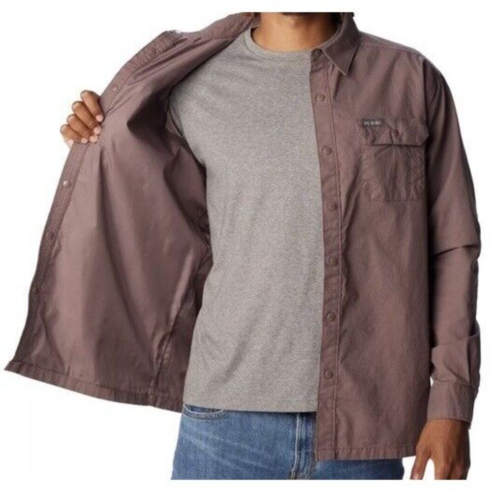 NEW Columbia AM6702-263 Basalt Landroamer Lined Snap Button LS Shirt Shacket XXL